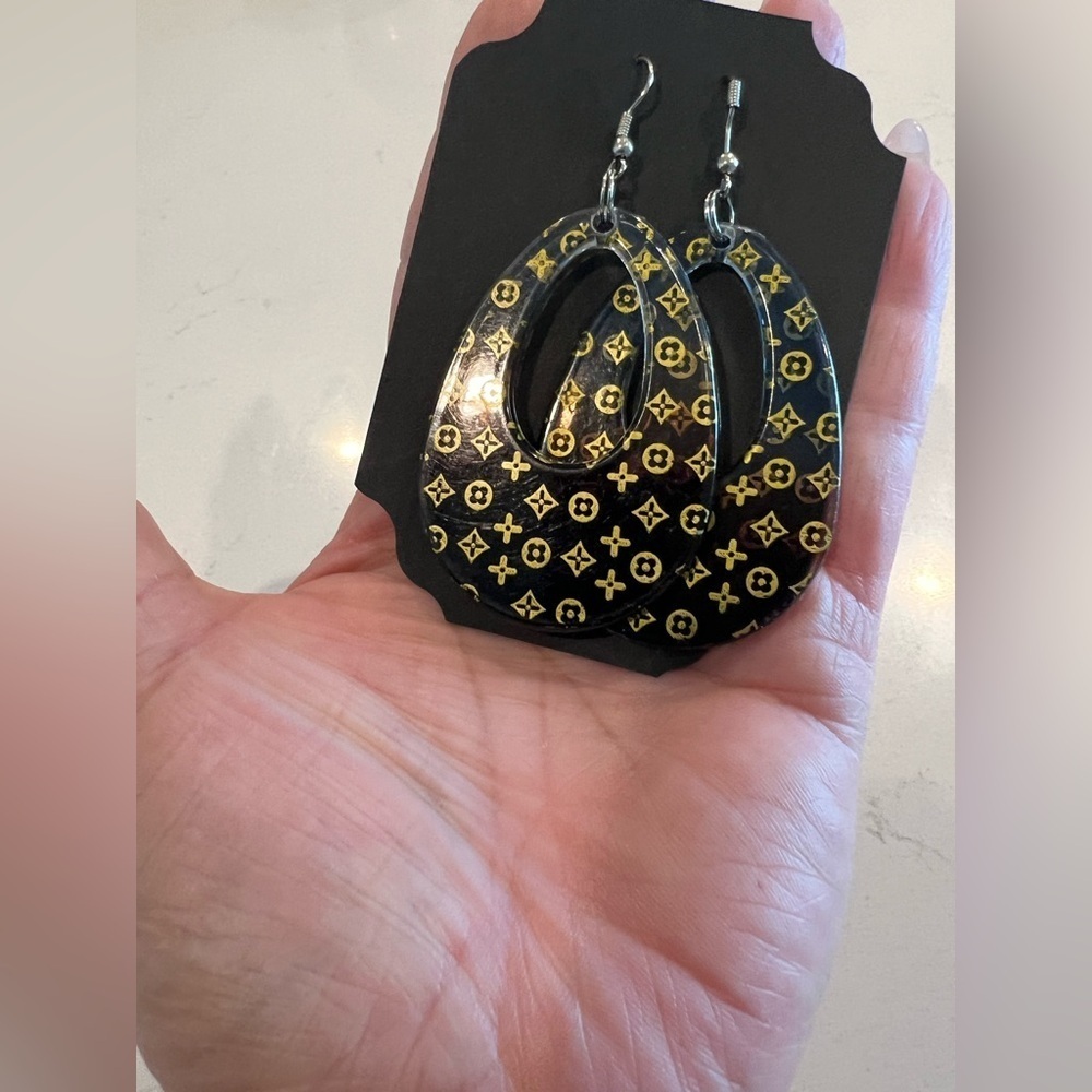 Hard Plastic Statement Earrings - image 4